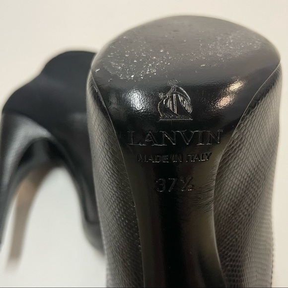 LANVIN front zip black stiletto ankle booties size 37 1/2 (US size 7) - Picture 5 of 12